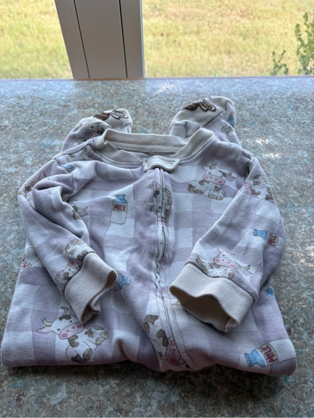 Burt's Bees Lavender Cow Print Sleep Sack Pajama